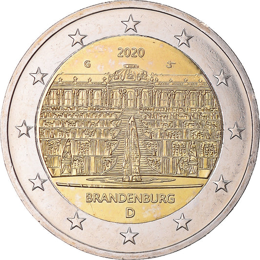 NĚMECKO - FEDERÁLNÍ REPUBLIKA, 
  
  2 eura, 
  
  Braniborsko