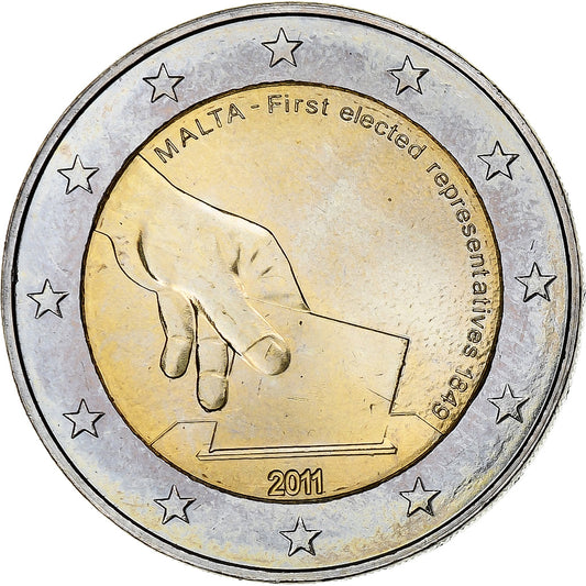 Malta, 
  
  2 eura, 
  
  Premiérové volby 2011
