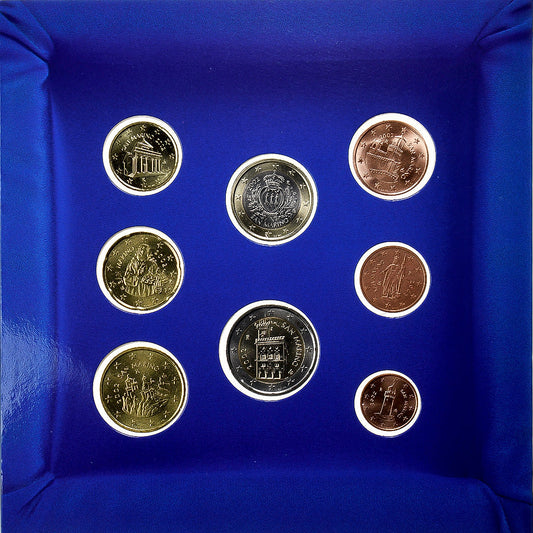 San Marino, 
  
  1 cent až 2 eura, 
  
  2002