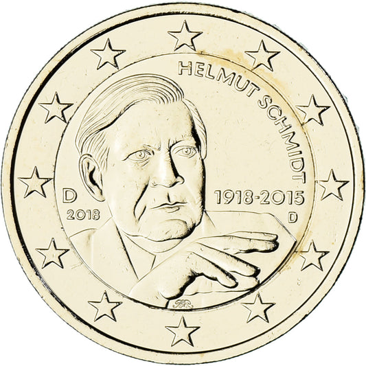 Německo, 
  
  2 eura, 
  
  2018