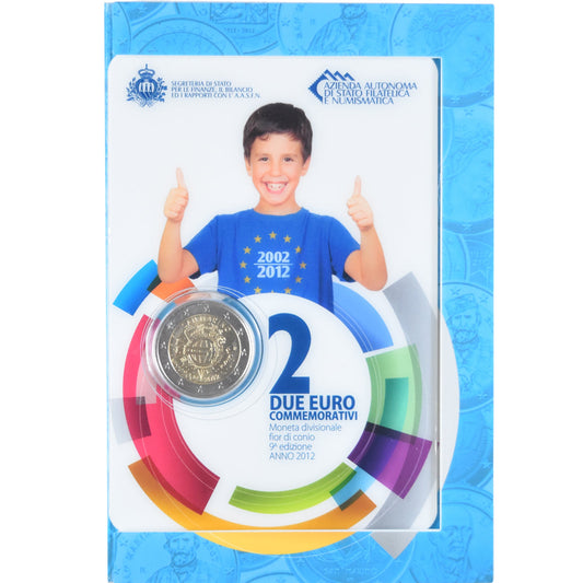 San Marino, 
  
  2 eura, 
  
  10 ans de l'euro