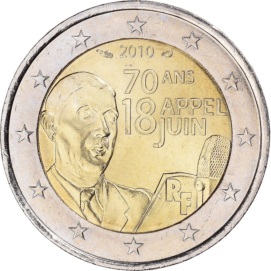 Francie, 
  
  2 eura, 
  
  Charles De Gaulle