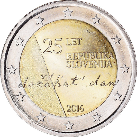Slovinsko, 
  
  2 eura, 
  
  25. výročí nezávislosti