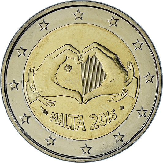 Malta, 
  
  2 eura, 
  
  solidarita skrze lásku