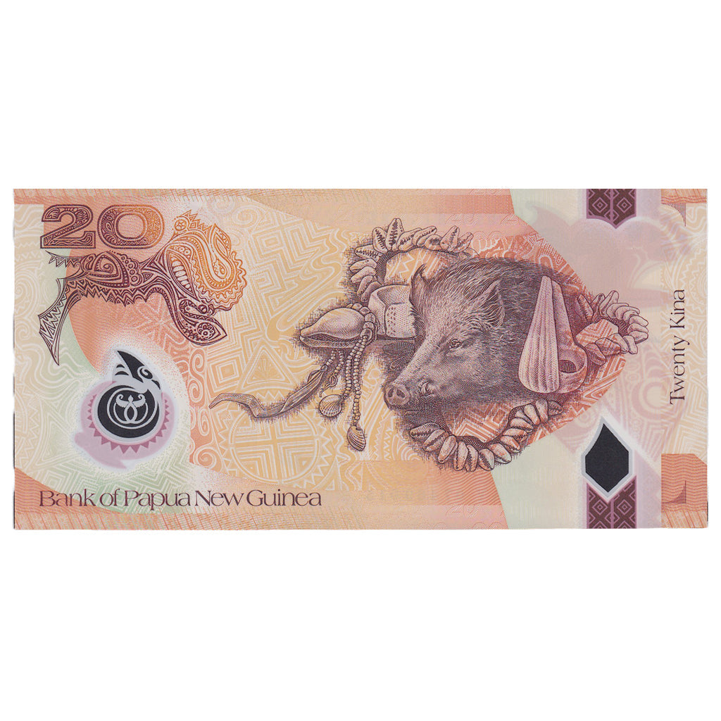 Bankovka, 
  
  Papua Nová Guinea, 
  
  20 Čína