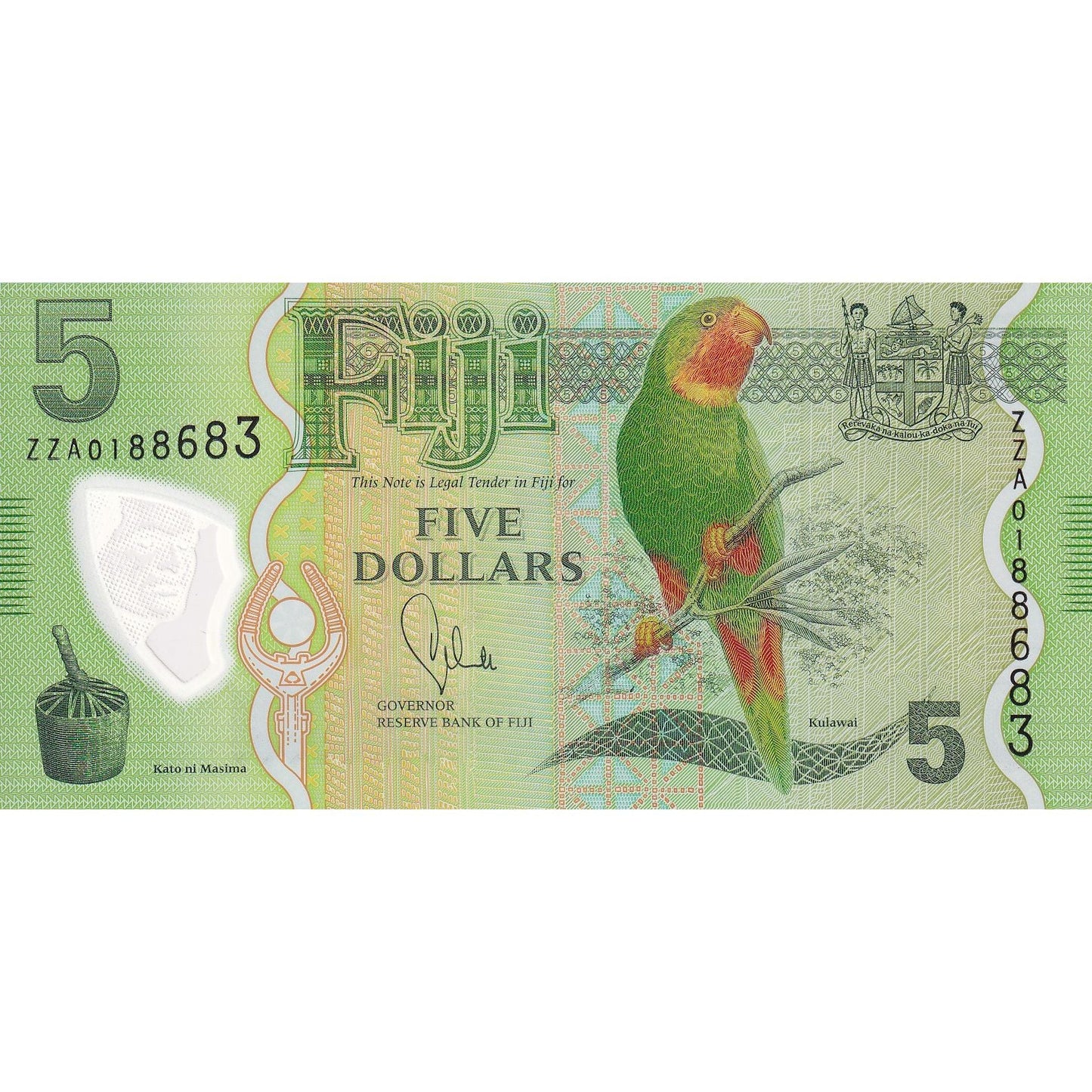 Bankovka, 
  
  Fidži, 
  
  5 dolarů