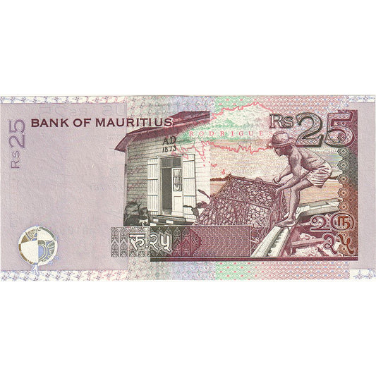 Bankovka, 
  
  Mauricius, 
  
  25 rupií