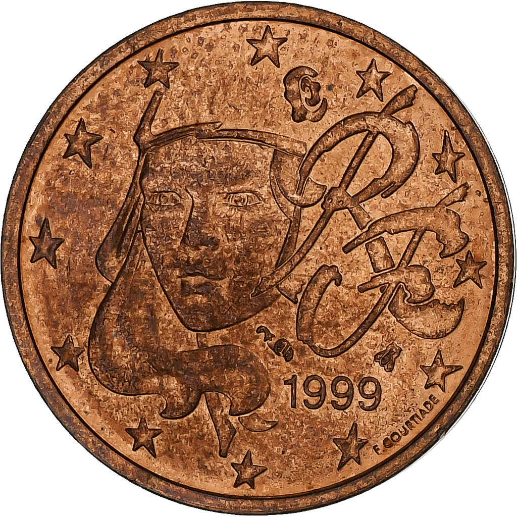 Francie, 
  
  2 euro centy, 
  
  1999