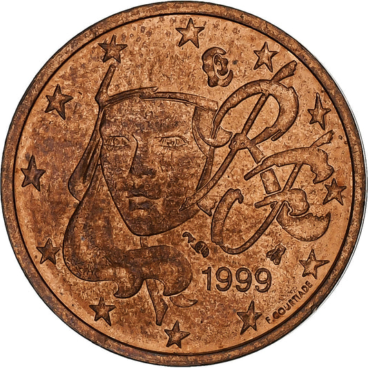 Francie, 
  
  2 euro centy, 
  
  1999