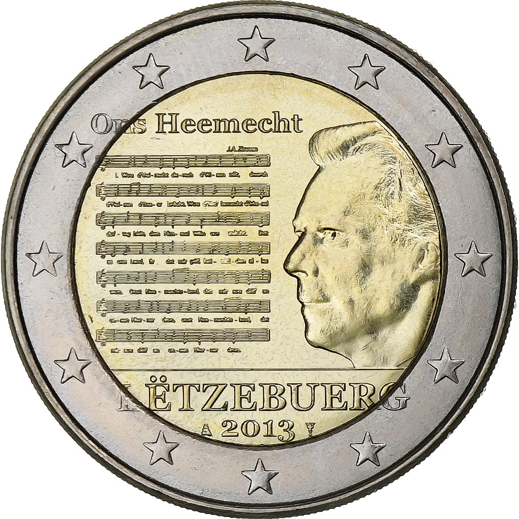 Lucembursko, 
  
  2 eura, 
  
  Hymne National