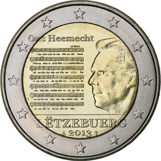 Lucembursko, 
  
  2 eura, 
  
  Hymne National