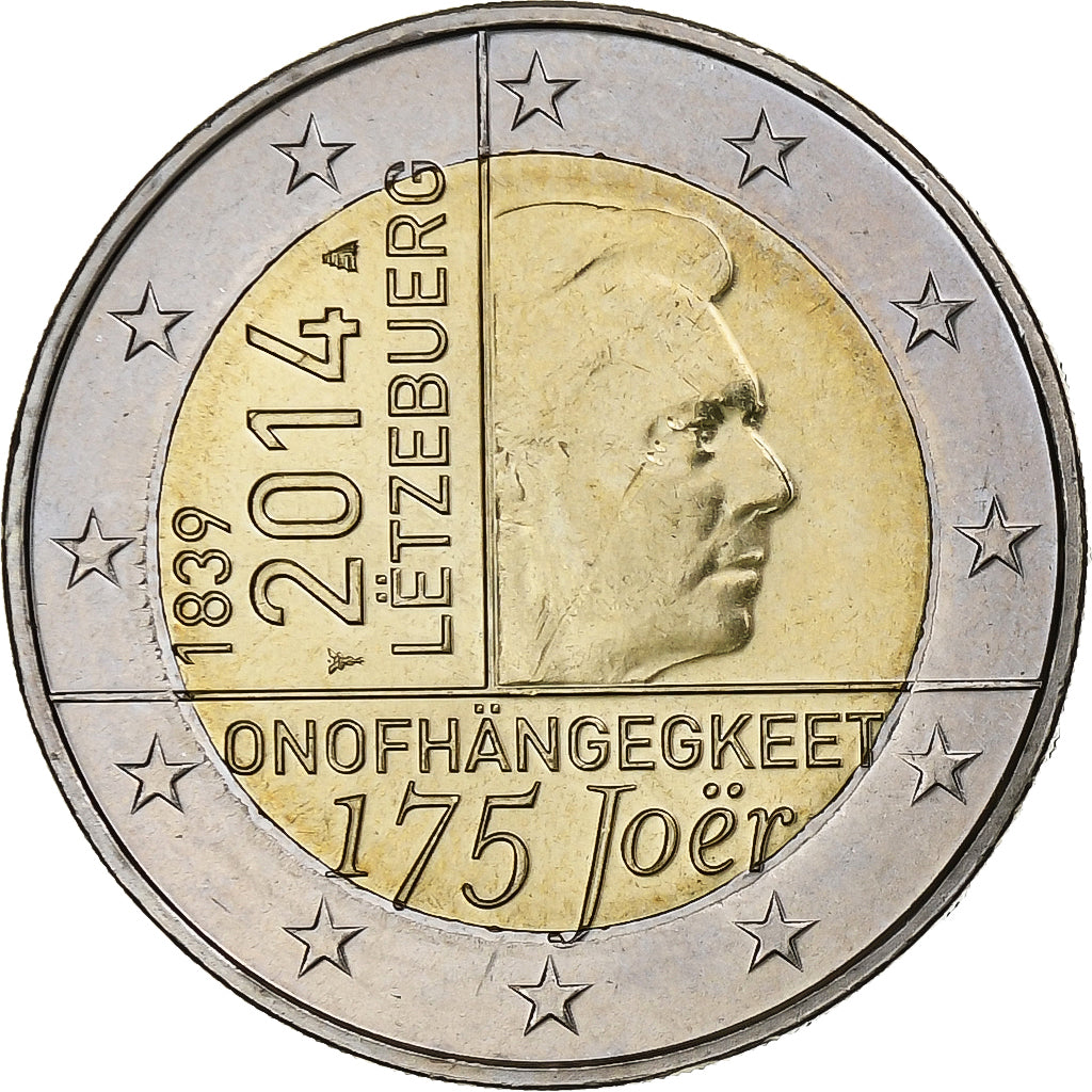 Lucembursko, 
  
  2 eura, 
  
  2014