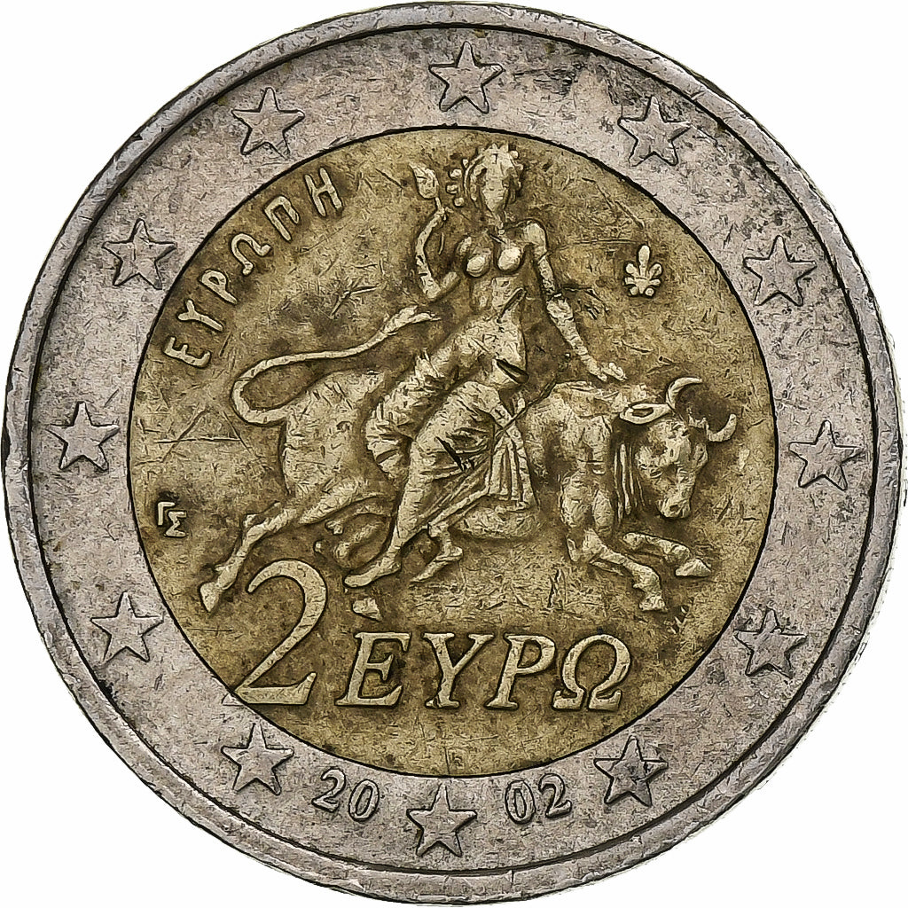 Řecko, 
  
  2 eura, 
  
  2002
