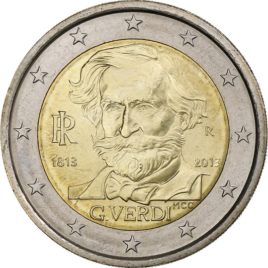 Itálie, 
  
  2 eura, 
  
  G. Verdi