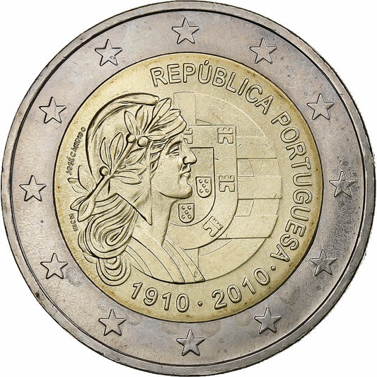 Portugalsko, 
  
  2 eura, 
  
  Portugalská republika