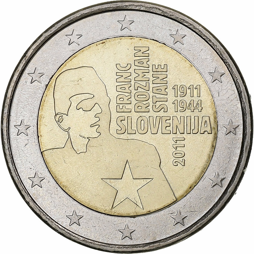 Slovinsko, 
  
  2 eura, 
  
  Franc Rozman-Stane