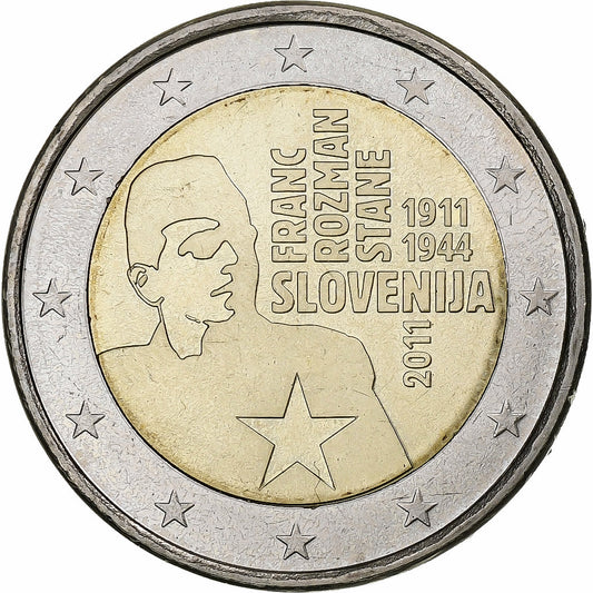 Slovinsko, 
  
  2 eura, 
  
  Franc Rozman-Stane