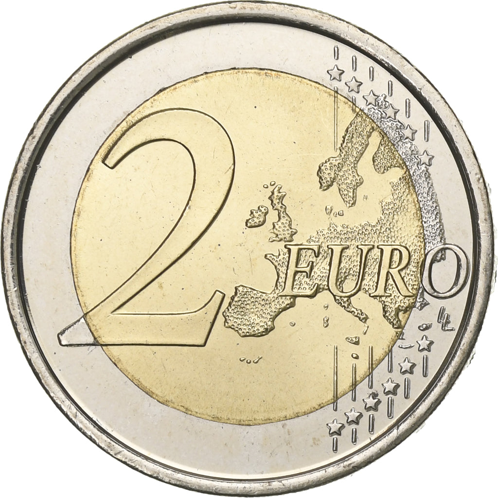 Španělsko, 
  
  2 eura, 
  
  10 let euro