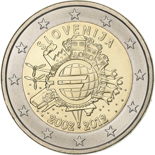Slovinsko, 
  
  2 eura, 
  
  2012