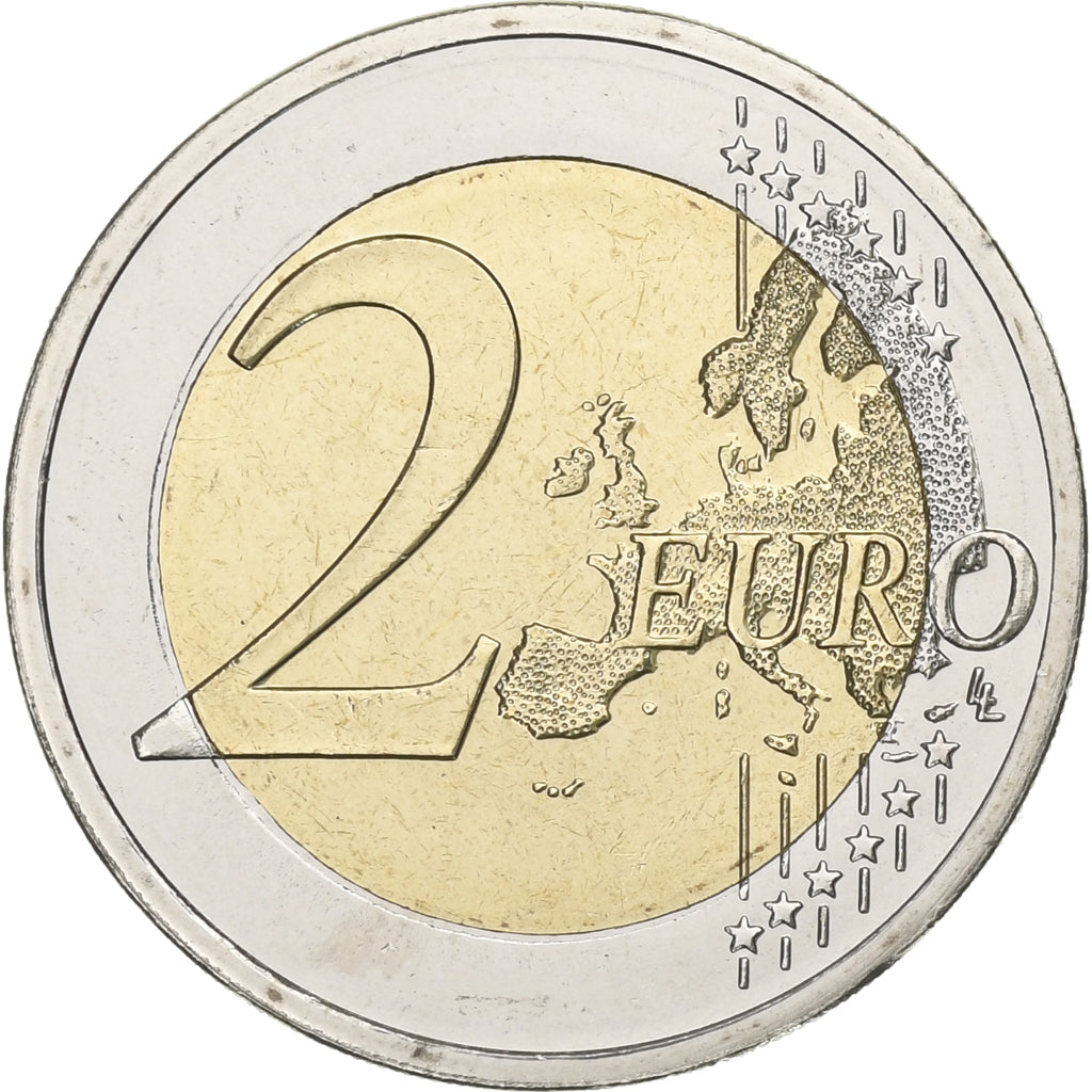 Řecko, 
  
  2 eura, 
  
  30 ans Drapeau européen