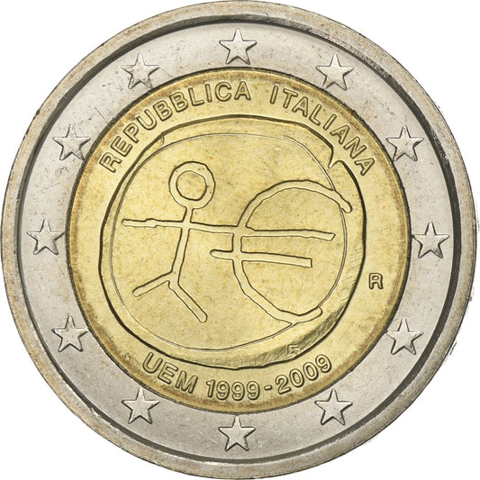 Itálie, 
  
  2 eura, 
  
  EMU