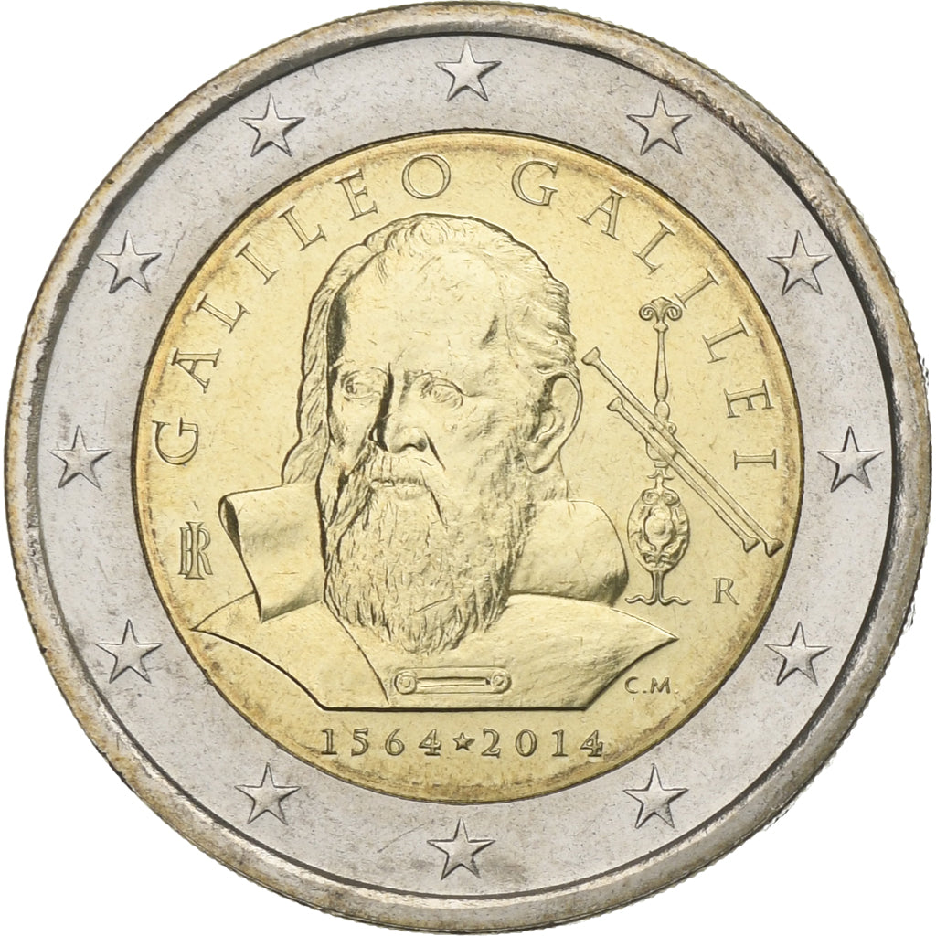 Itálie, 
  
  2 eura, 
  
  Galileo Galilei