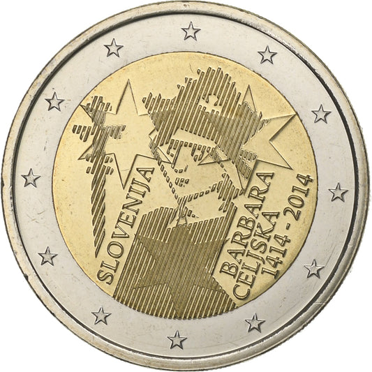Slovinsko, 
  
  2 eura, 
  
  Barbara Celiska