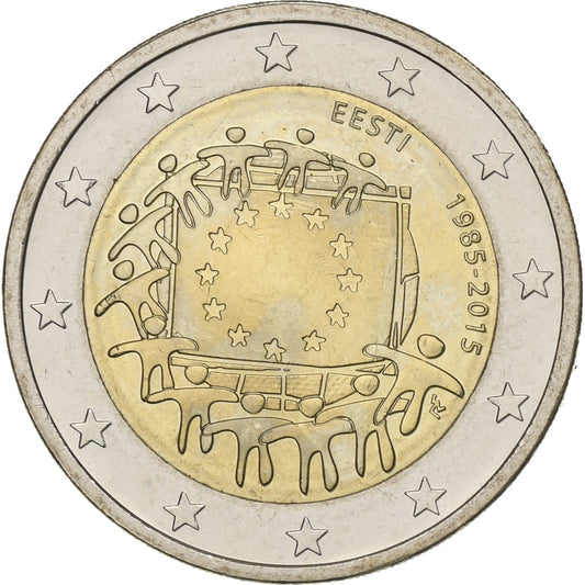 Estonsko, 
  
  2 eura, 
  
  Vlajka