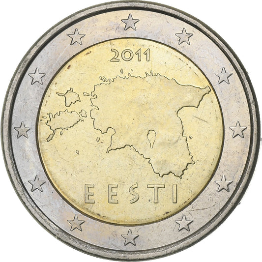 Estonsko, 
  
  2 eura, 
  
  2011