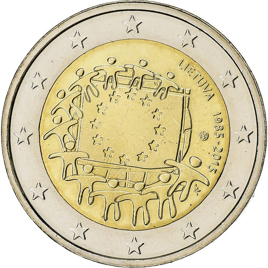 Litva, 
  
  2 eura, 
  
  Drapeau européen