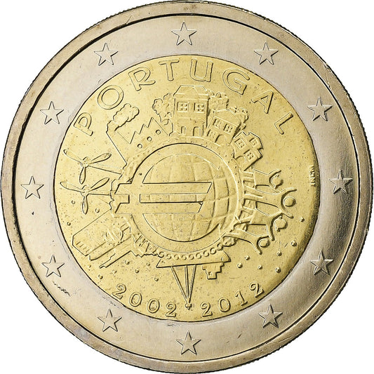 Portugalsko, 
  
  2 eura, 
  
  2012