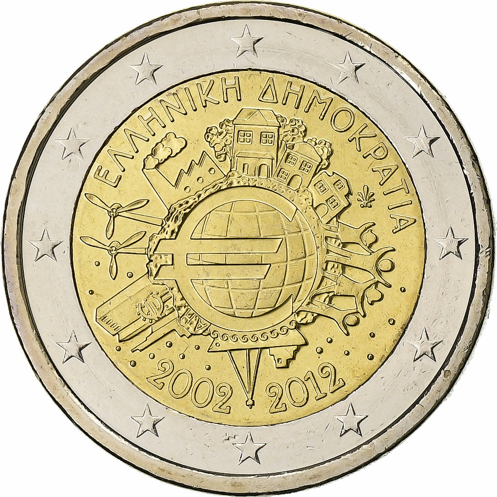 Řecko, 
  
  2 eura, 
  
  Euro 2002-2012