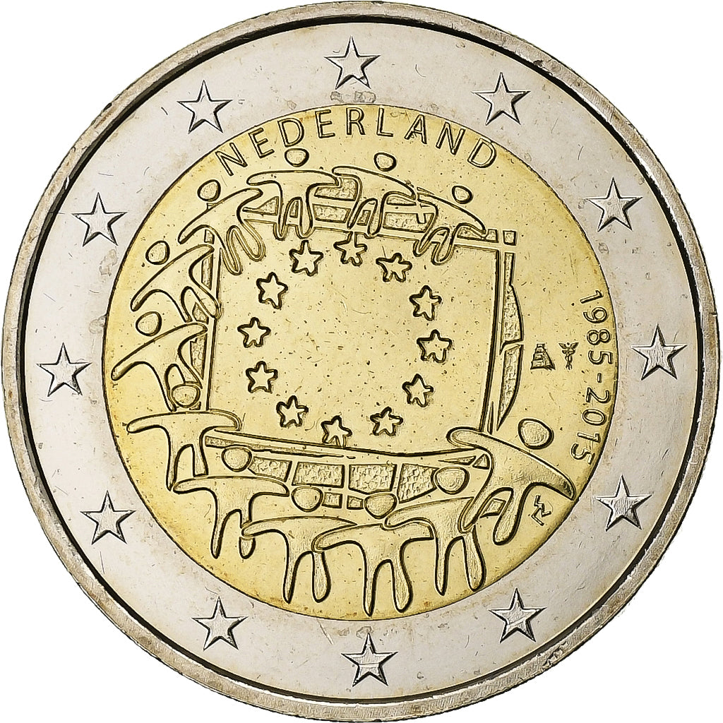 Nizozemí, 
  
  2 eura, 
  
  Drapeau européen