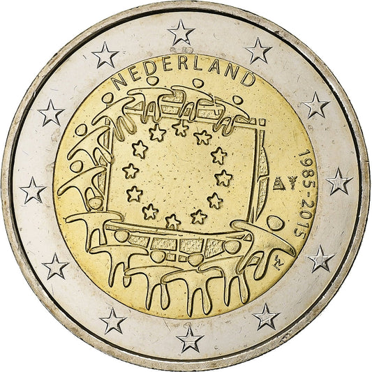 Nizozemí, 
  
  2 eura, 
  
  Drapeau européen