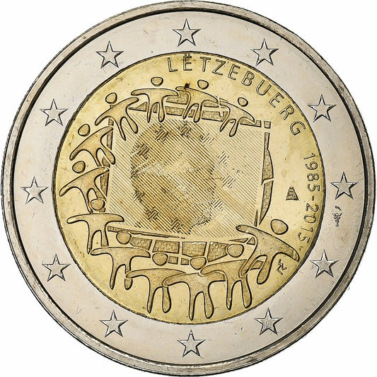 Lucembursko, 
  
  2 eura, 
  
  Drapeau européen