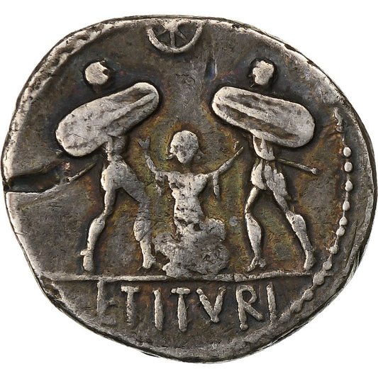 Titia, 
  
  denár, 
  
  89 před naším letopočtem