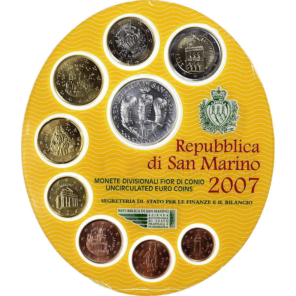 San Marino, 
  
  1 cent až 2 eura, 
  
  BU