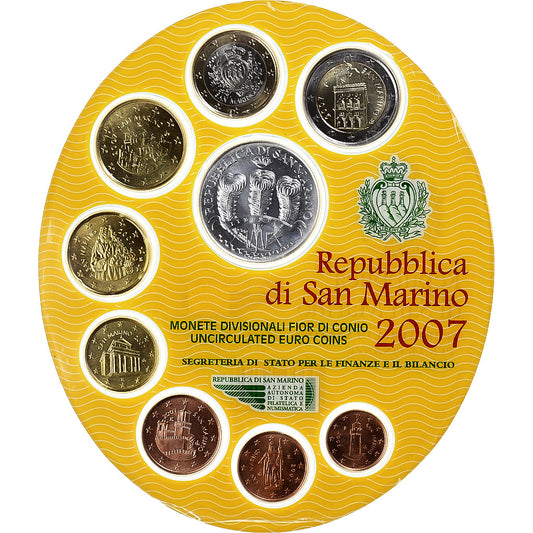 San Marino, 
  
  1 cent až 2 eura, 
  
  BU