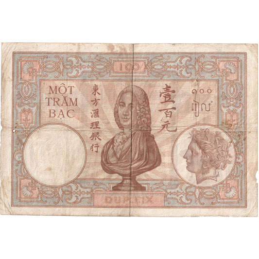 francouzská Indočína, 
  
  100 piastrů, 
  
  VF(20-25)