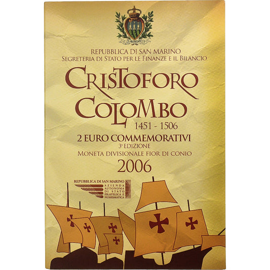 San Marino, 
  
  2 eura, 
  
  Cristoforo Colombo