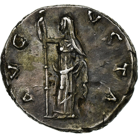Diva Faustina I, 
  
  denár, 
  
  141 před naším letopočtem