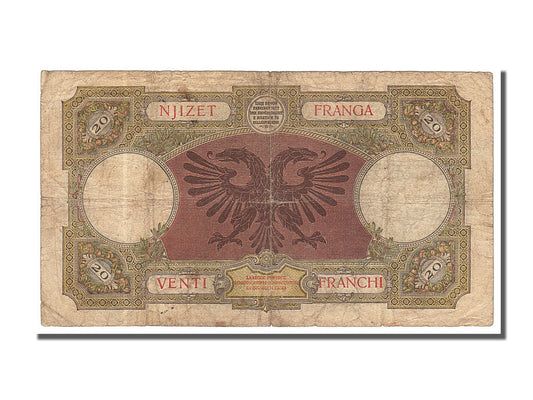 Bankovka, 
  
  Albánie, 
  
  20 Franga