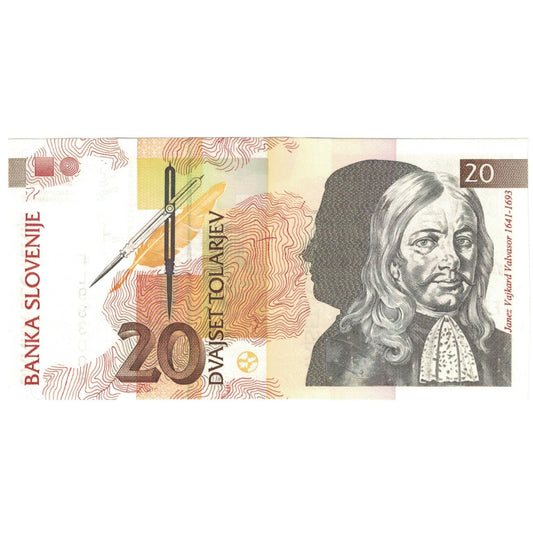 Bankovka, 
  
  Slovinsko, 
  
  20 Tolarjev