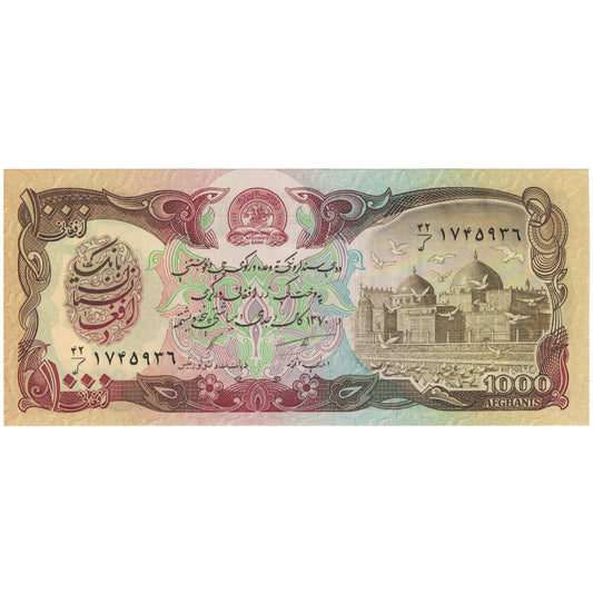 Bankovka, 
  
  Afghánistán, 
  
  1000 Afghánců