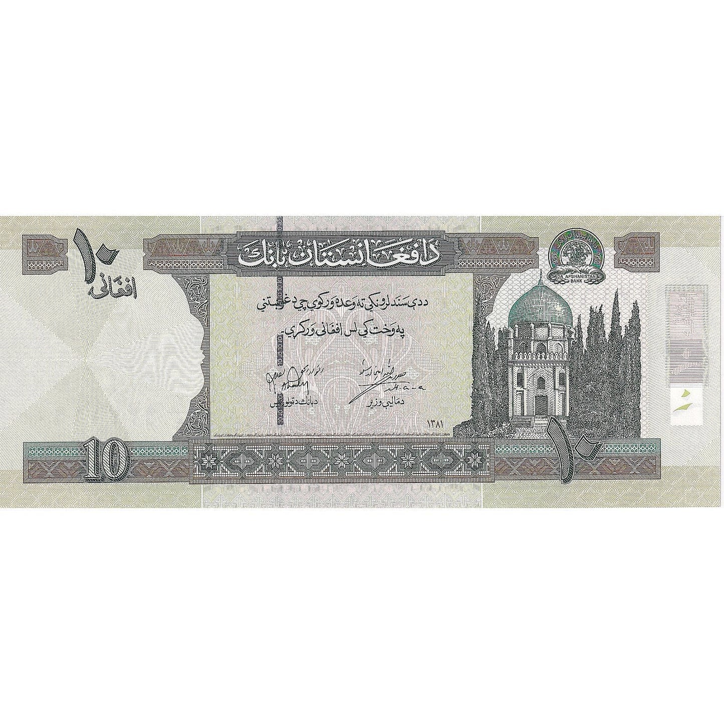 Afghánistán, 
  
  10 Afghánců, 
  
  2002