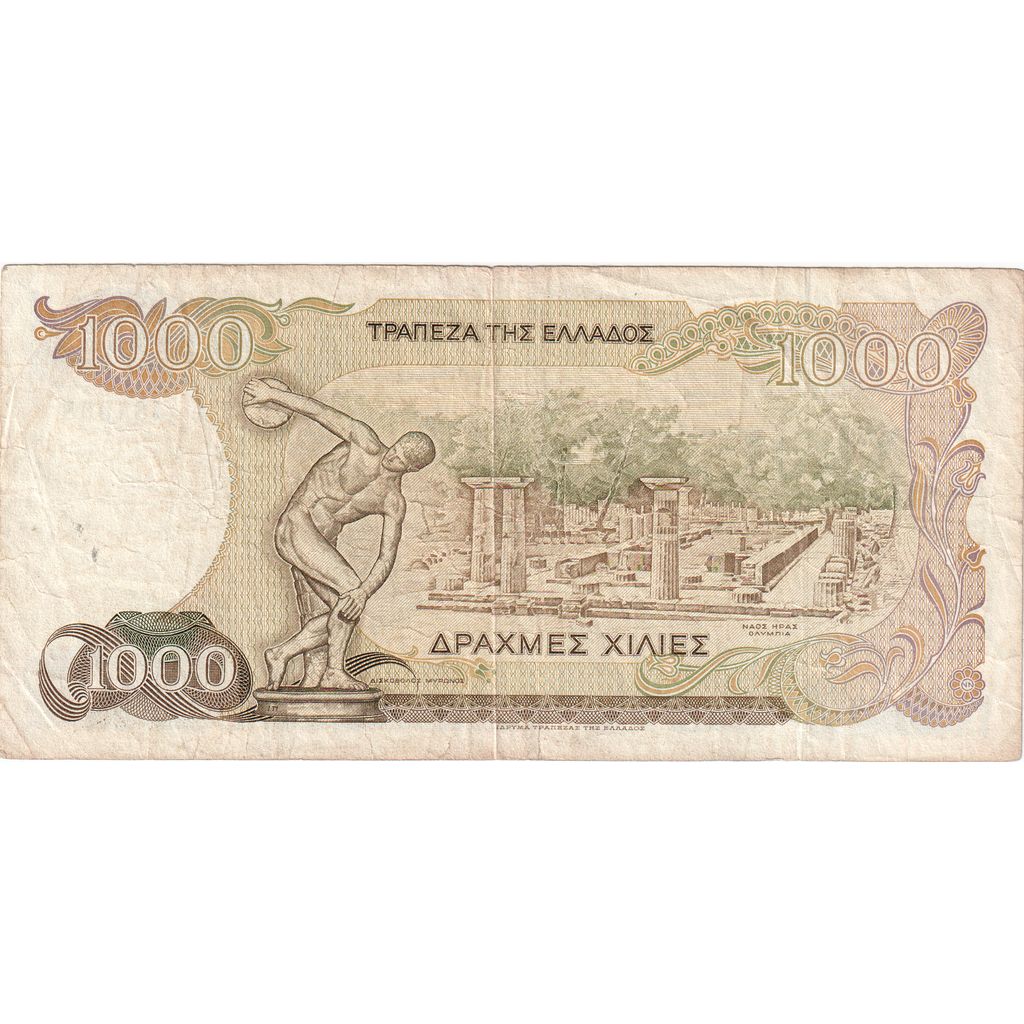 Bankovka, 
  
  Řecko, 
  
  1000 drachem