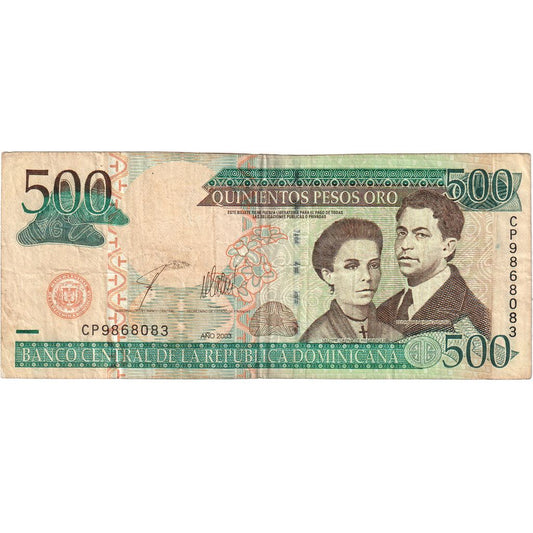 Dominikánská republika, 
  
  500 pesos oro, 
  
  VF(20-25)