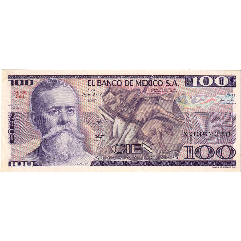Mexiko, 
  
  100 pesos, 
  
  1981-01-27