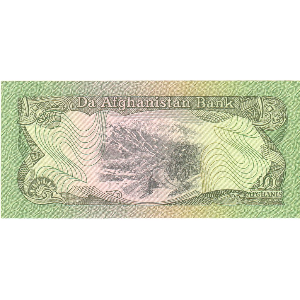 Afghánistán, 
  
  10 Afghánců, 
  
  UNC(65–70)
