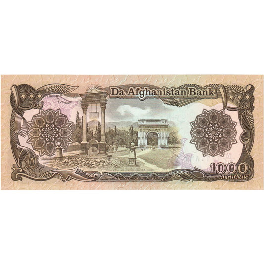 Afghánistán, 
  
  1000 Afghánců, 
  
  UNC(65–70)